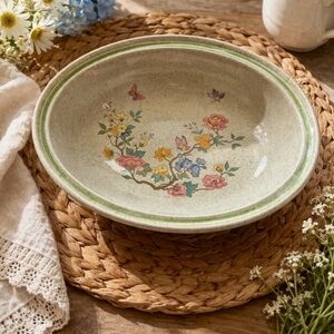 Vintage Royal Albert Summer Solitude Oval Bowl Cottagecore Floral Stoneware